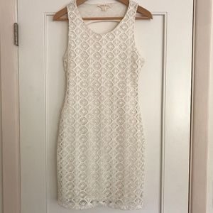 White Lace Body Con Tank Dress
